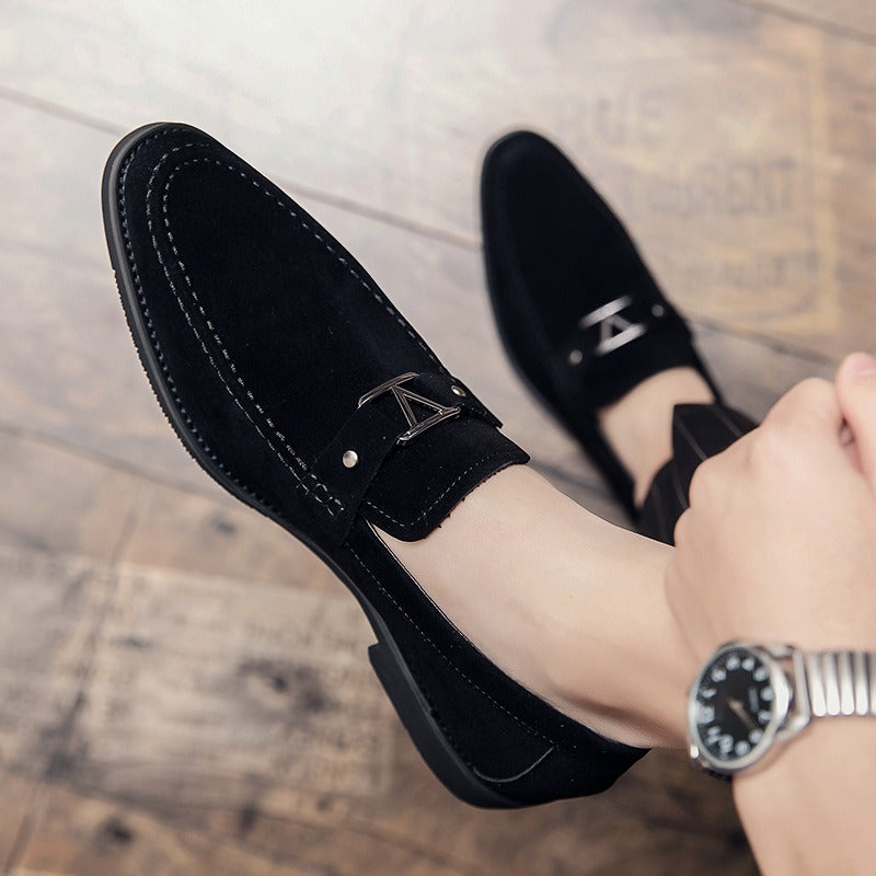 Men's Pointed-Toe Suede Leather Loafers