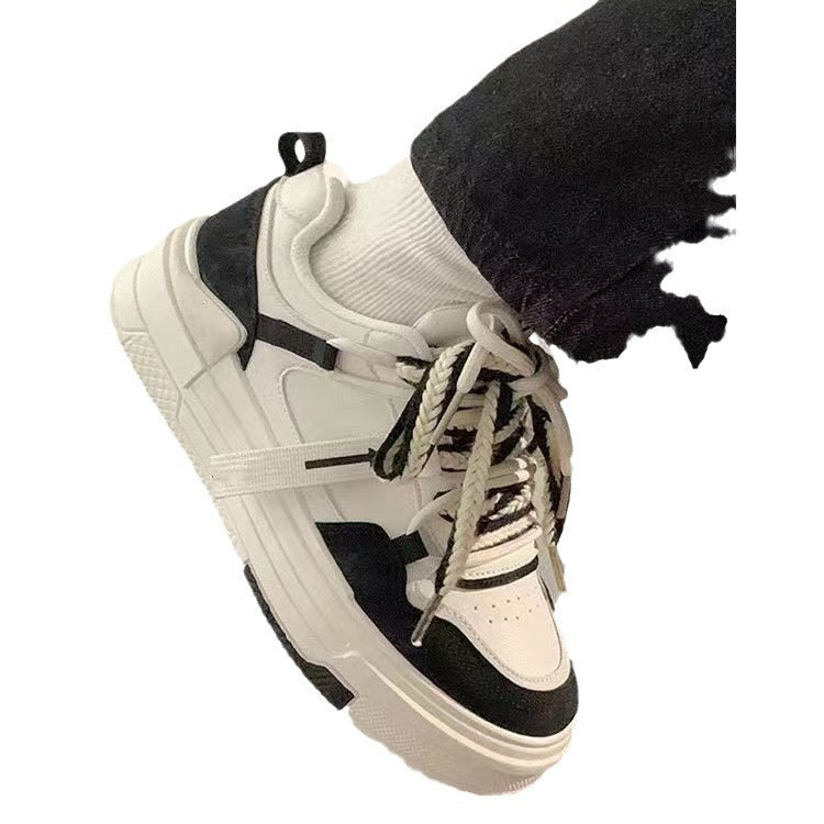 Thick soled shoes ins versatile trendy white shoes women's casual shoes student running sports shoes