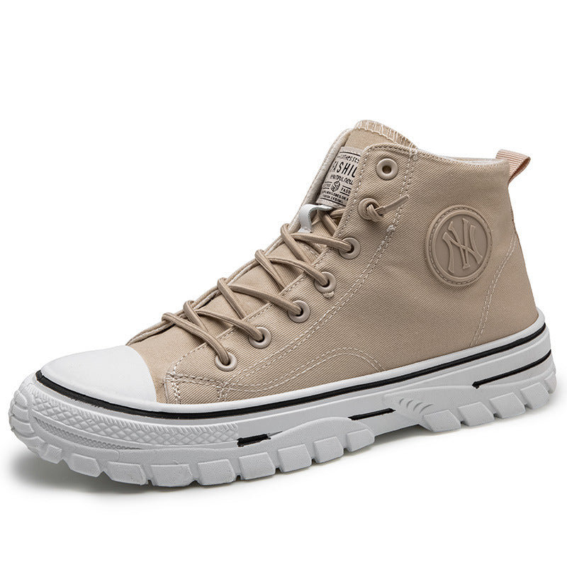 Korean-Style High-Top Canvas Skate Sneakers
