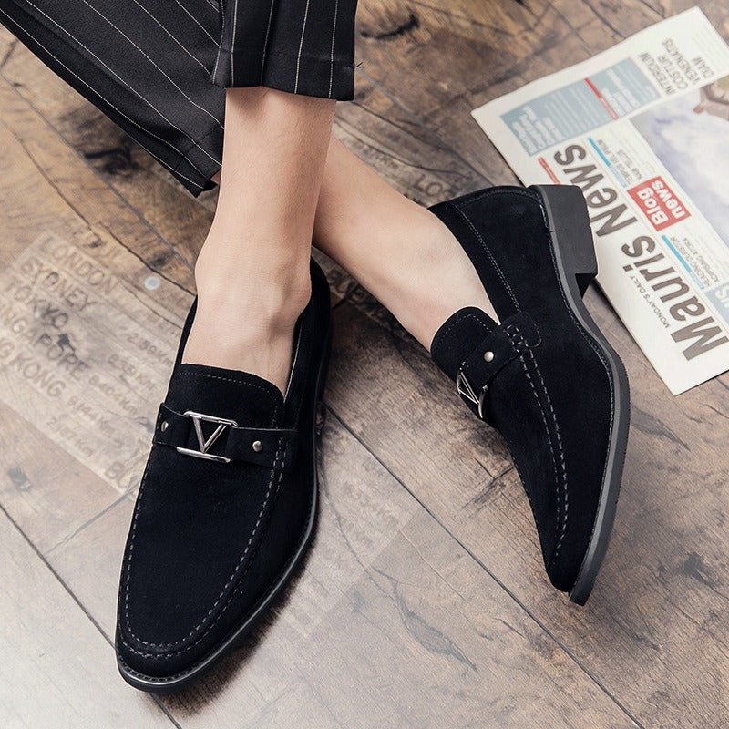 Men's Pointed-Toe Suede Leather Loafers