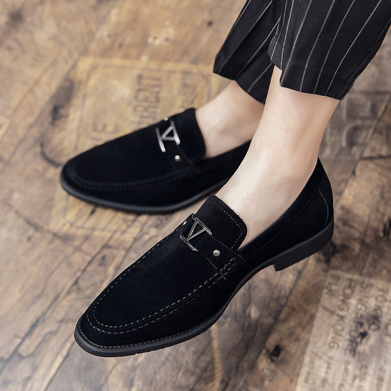 Men's Pointed-Toe Suede Leather Loafers