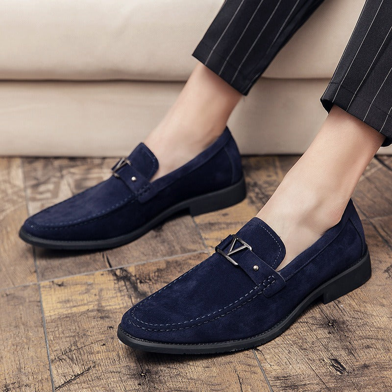 Men's Pointed-Toe Suede Leather Loafers