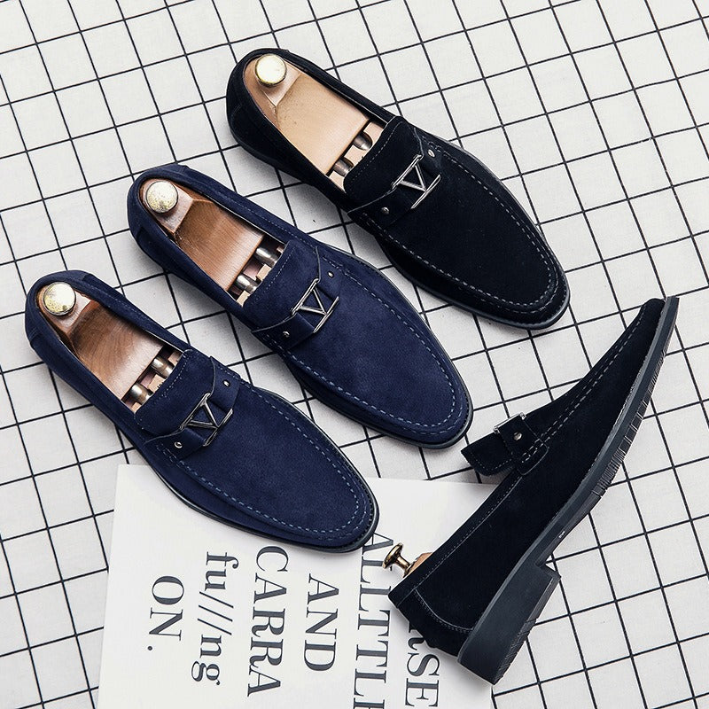 Men's Pointed-Toe Suede Leather Loafers