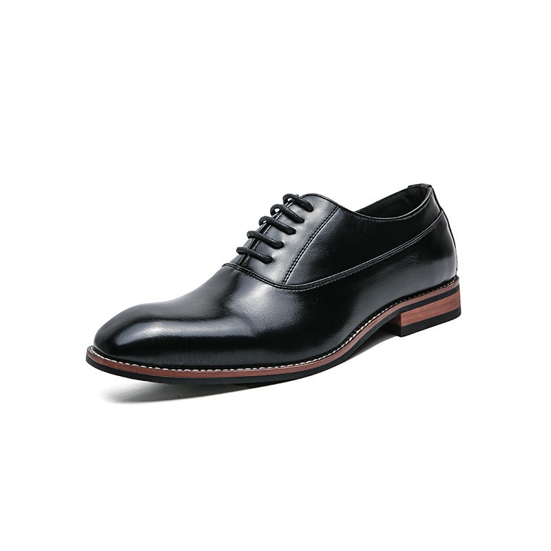 Casual shoes, leather shoes, men's formal wear, men's shoes, lace up business pointed leather shoes